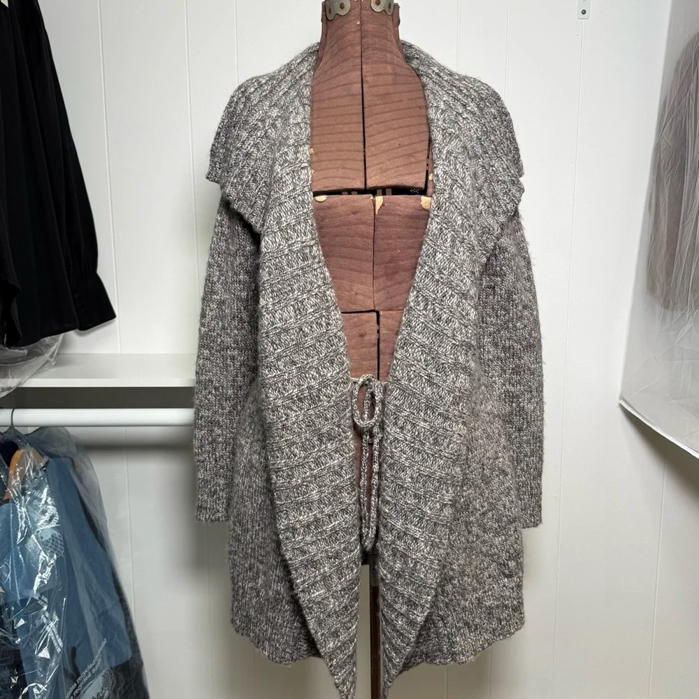 Diane Von Furstenberg Long Wool Chunky Sweater Cardigan Wrap - Picture 1 of 15